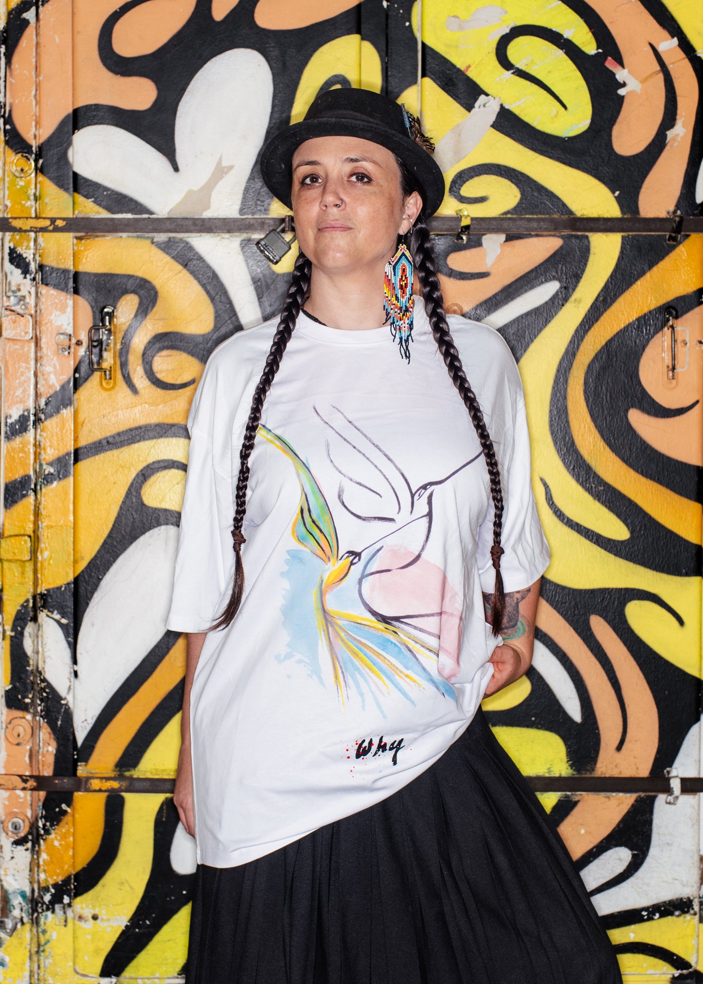 TEE-SHIRT OVERSIZE UNISEXE - Colibris - HAND MADE DESIGN